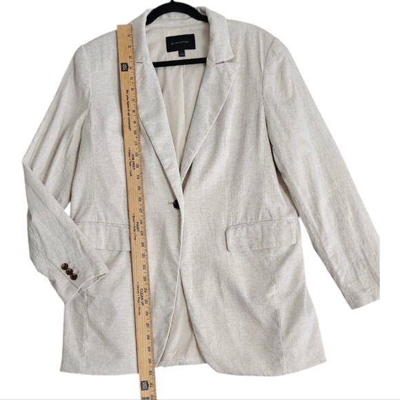 Banana Republic Women's Tan Linen Cotton Blend Blazer Suit Jacket - Picture 3 of 8